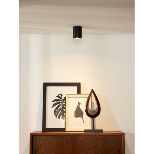 LUCIDE BODI Ceiling Light Round GU10 D8 Black, stropní svítidlo - obrázek