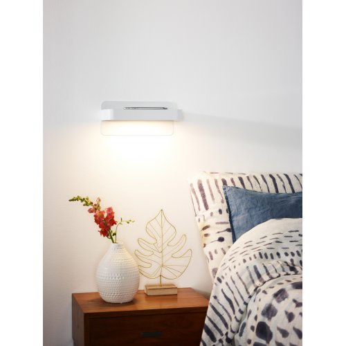 LUCIDE ATKIN Bedside Light LED 1x5W+USB port 25x14x11cm White, nástěnné svítidlo