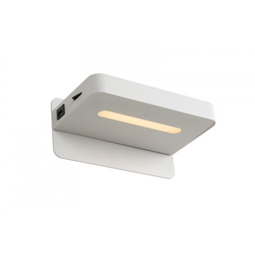 LUCIDE ATKIN Bedside Light LED 1x5W+USB port 25x14x11cm White, nástěnné svítidlo - obrázek