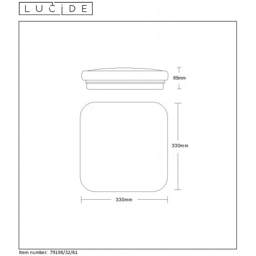 LUCIDE OTIS Ceiling Light LED 32W 33x33cm 2100LM Opal, stropní svítidlo - obrázek