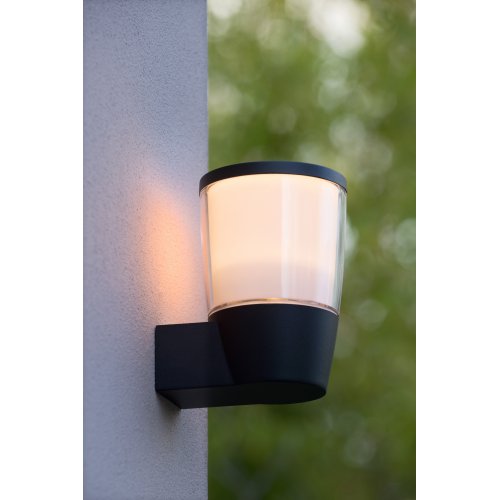 LUCIDE NINKE Outdoor Wall Light IP54 GU10/5W H16cm Black, venkovní svítidlo - obrázek