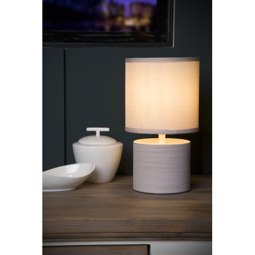 LUCIDE GREASBY Table Lamp E14 H26cm Cream, stolní lampa - obrázek