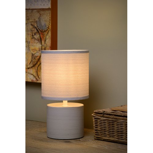 LUCIDE GREASBY Table Lamp E14 H26cm Grey, stolní lampa - obrázek