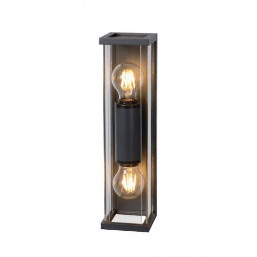 LUCIDE CLAIRE MINI Wall Light IP54 2xE27 Black, venkovní svítidlo - obrázek