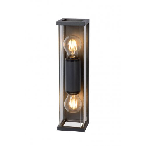 LUCIDE CLAIRE MINI Wall Light IP54 2xE27 Black, venkovní svítidlo