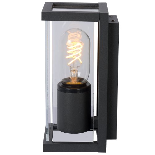 LUCIDE CLAIRE MINI Wall Light IP54 1xE27 Black, venkovní svítidlo - obrázek