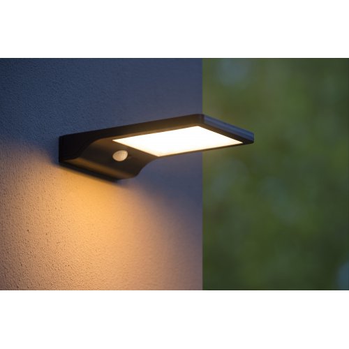 LUCIDE BASIC Wall Light Solar + Senzor pohybu, Black, venkovní svítidlo - obrázek