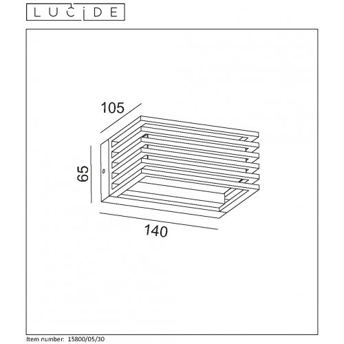 LUCIDE MALTA Wall Light LED 5,4W 3000K Black, venkovní svítidlo - obrázek