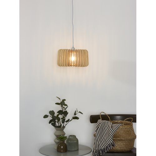 LUCIDE ETTA Pendant E27 29cm H16cm Light Wood závěsné svítidlo, lustr - obrázek