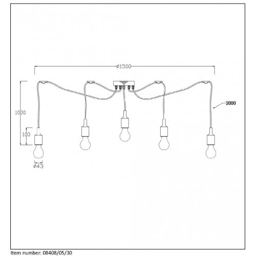 LUCIDE FIX MULTIPLE Pendant 5xE27/60W Black, závěsné svítidlo, lustr - obrázek