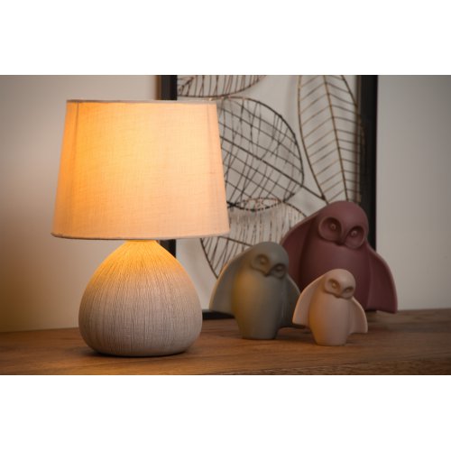 LUCIDE RAMZI Table Lamp E14 H26cm Cream, stolní lampa - obrázek