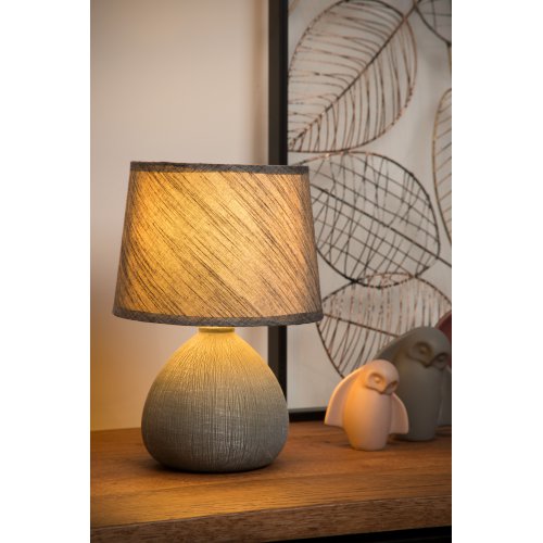 LUCIDE RAMZI Table Lamp E14 H26cm Grey stolní lampa - obrázek