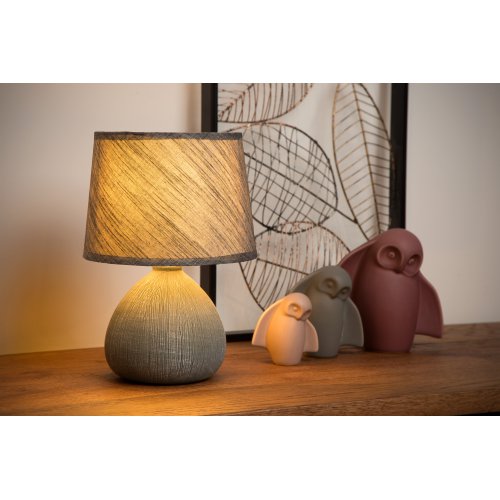 LUCIDE RAMZI Table Lamp E14 H26cm Grey stolní lampa - obrázek