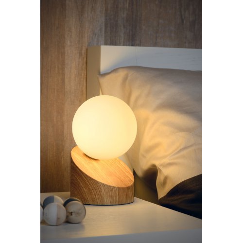 LUCIDE LEN Table Lamp G9 Light Wood, stolní lampa - obrázek