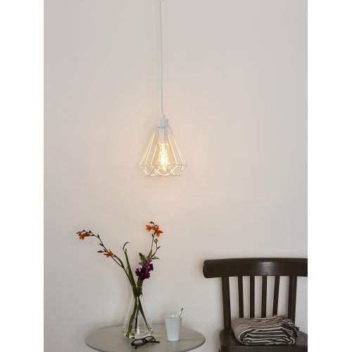 LUCIDE KYARA Pendant E27 D20cm White, závěsné svítidlo, lustr - obrázek