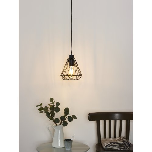 LUCIDE KYARA Pendant E27 D20cm Black, závěsné svítidlo, lustr - obrázek