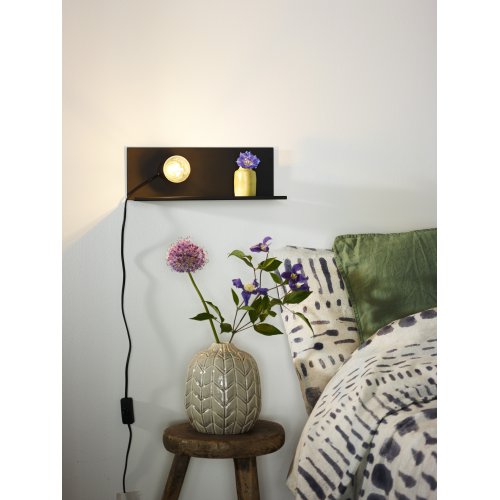 LUCIDE SEBO Wall Light E27/40W L35 W12 H12cm Black, nástěnné svítidlo - obrázek