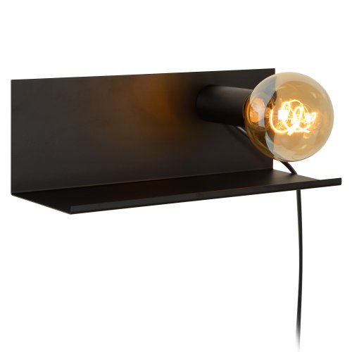 LUCIDE SEBO Wall Light E27/40W L35 W12 H12cm Black, nástěnné svítidlo - obrázek