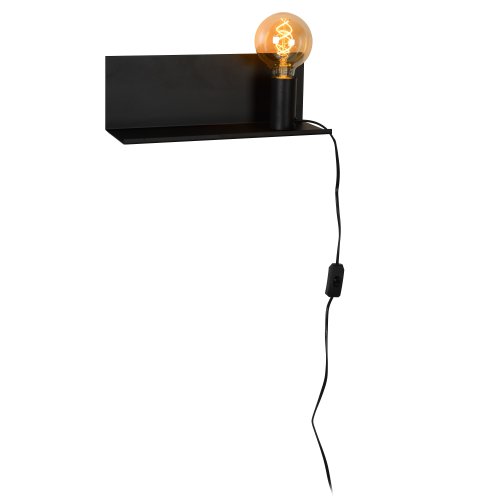 LUCIDE SEBO Wall Light E27/40W L35 W12 H12cm Black, nástěnné svítidlo - obrázek