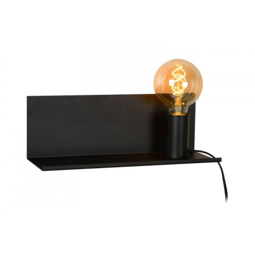 LUCIDE SEBO Wall Light E27/40W L35 W12 H12cm Black, nástěnné svítidlo