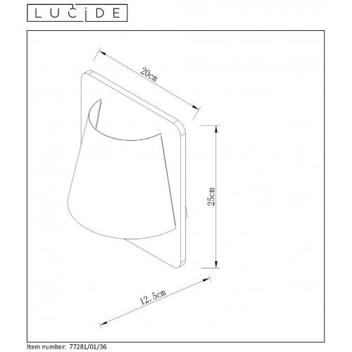 LUCIDE IDAHO Wal Light E14/40W 25x20x15.5cm Grey, nástěnné svítidlo - obrázek