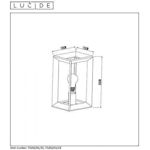 LUCIDE THOR Wall Light E27 L18 W51 H30cm Iron Grey, nástěnné svítidlo - obrázek