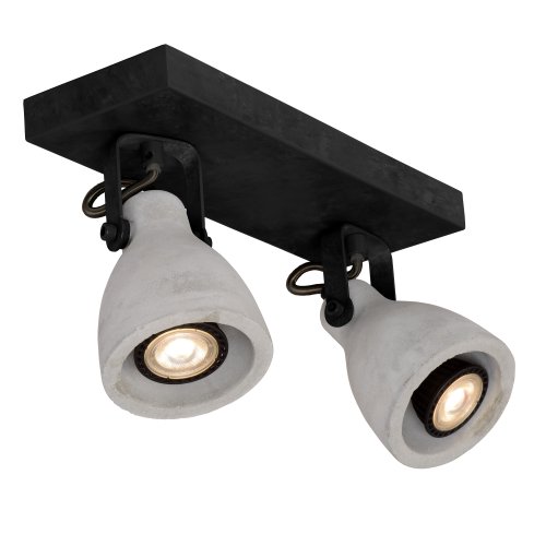 LUCIDE CONCRI-LED Spot 2xGU10/5W 3000K Black, bodové svítidlo, bodovka - obrázek