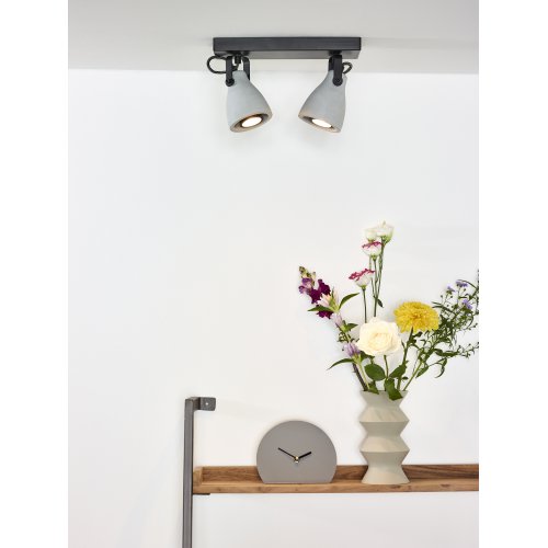 LUCIDE CONCRI-LED Spot 2xGU10/5W 3000K Black, bodové svítidlo, bodovka - obrázek