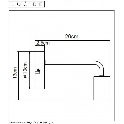 LUCIDE SCOTT Wall Light E27 L20 H12cm White, nástěnné svítidlo - obrázek