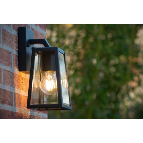 LUCIDE MATSLOT Wall Light IP23 E27 H25cm Black, nástěnné svítidlo - obrázek