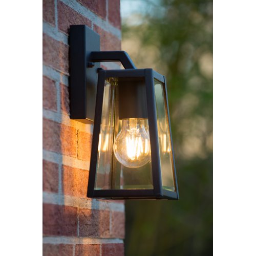 LUCIDE MATSLOT Wall Light IP23 E27 H25cm Black, nástěnné svítidlo - obrázek