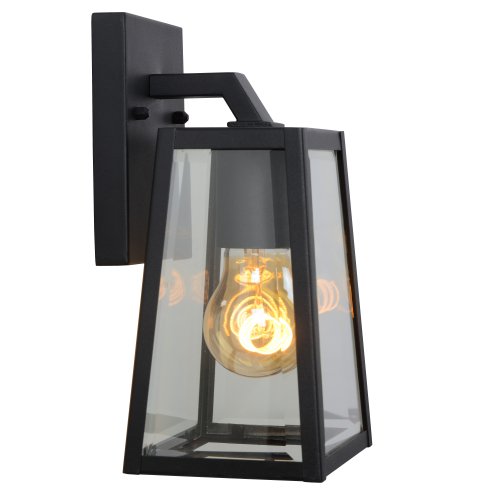 LUCIDE MATSLOT Wall Light IP23 E27 H25cm Black, nástěnné svítidlo - obrázek