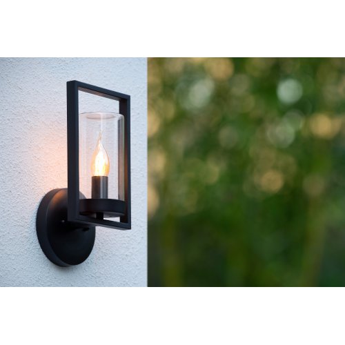 LUCIDE NISPEN Wall Light IP44 E14 H33cm Black, nástěnné svítidlo - obrázek