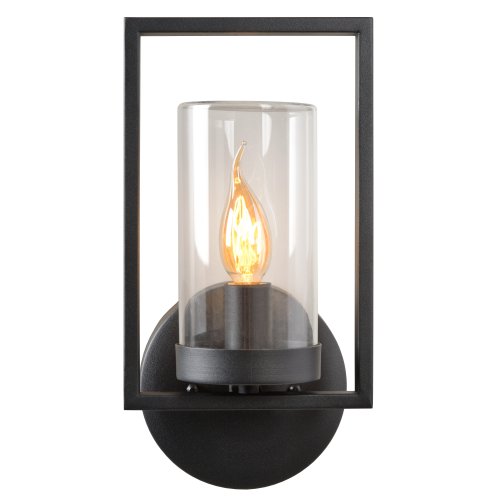 LUCIDE NISPEN Wall Light IP44 E14 H33cm Black, nástěnné svítidlo - obrázek