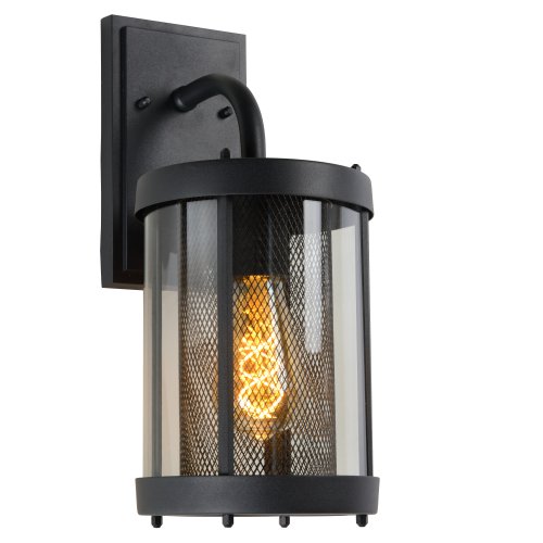 LUCIDE MAKKUM Wall Light IP23 E27 H38cm Black, nástěnné svítidlo - obrázek