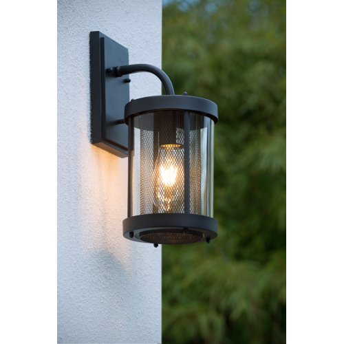 LUCIDE MAKKUM Wall Light IP23 E27 H38cm Black, nástěnné svítidlo - obrázek