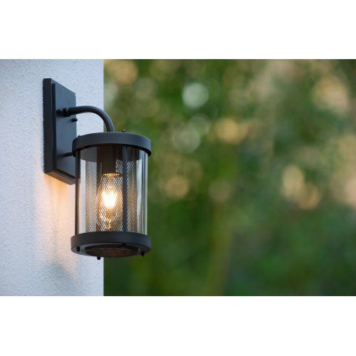 LUCIDE MAKKUM Wall Light IP23 E27 H38cm Black, nástěnné svítidlo - obrázek