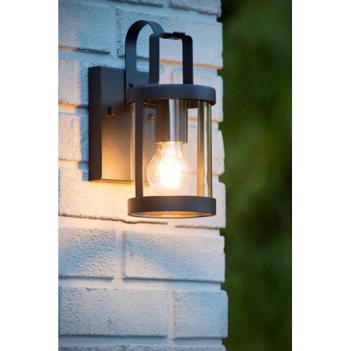 LUCIDE LINDELO Wall Light IP23 E27 H28cm Black, venkovní svítidlo - obrázek