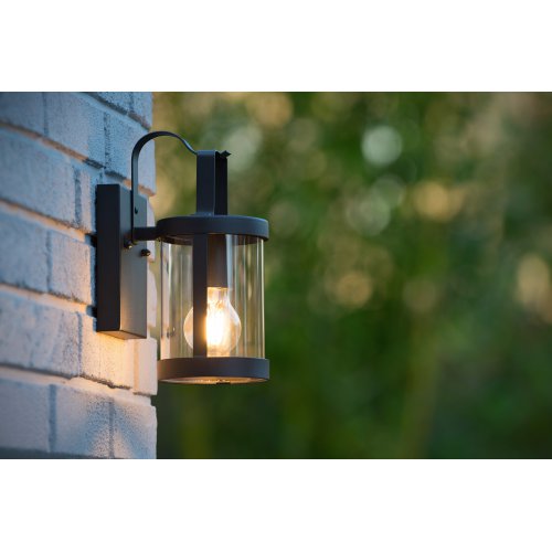 LUCIDE LINDELO Wall Light IP23 E27 H28cm Black, venkovní svítidlo - obrázek