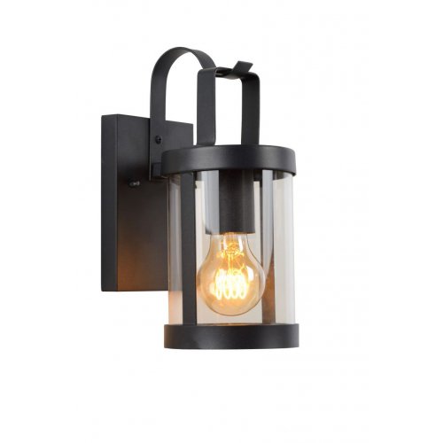 LUCIDE LINDELO Wall Light IP23 E27 H28cm Black, venkovní svítidlo