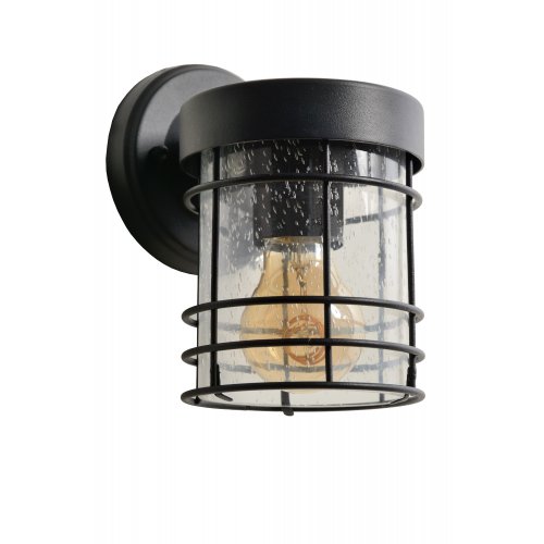 LUCIDE KEPPEL Wall Light E27 H19cm, IP23,  Black, venkovní nástěnné svítidlo - obrázek