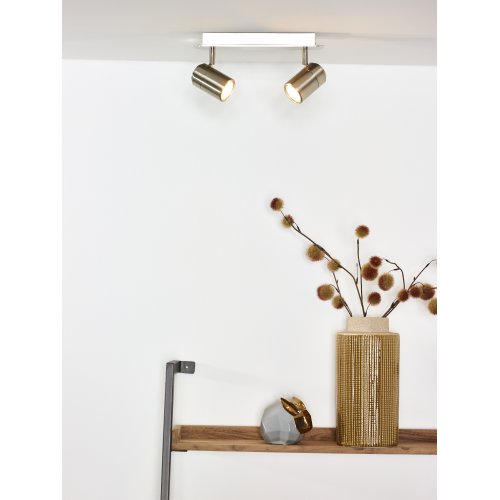 LUCIDE LENNERT Spot 2xGU10/5W Satin Chrome, bodové svítidlo, bodovka - obrázek