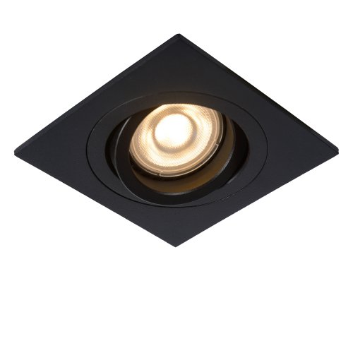 LUCIDE TUBE Recessed Downlight Square 9,2cm Black, bodové svítidlo, bodovka - obrázek