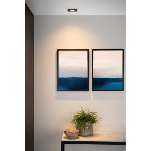 LUCIDE TUBE Recessed Downlight Square 9,2cm Black, bodové svítidlo, bodovka - obrázek