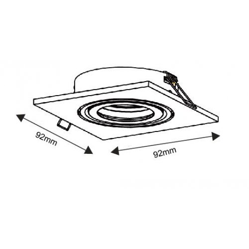 LUCIDE TUBE Recessed Downlight Square 9,2cm Black, bodové svítidlo, bodovka