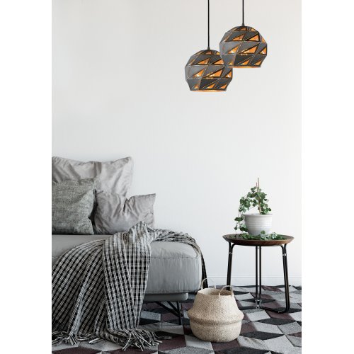 LUCIDE MALUNGA Pendant E27 25cm Grey, závěsné svítidlo, lustr - obrázek