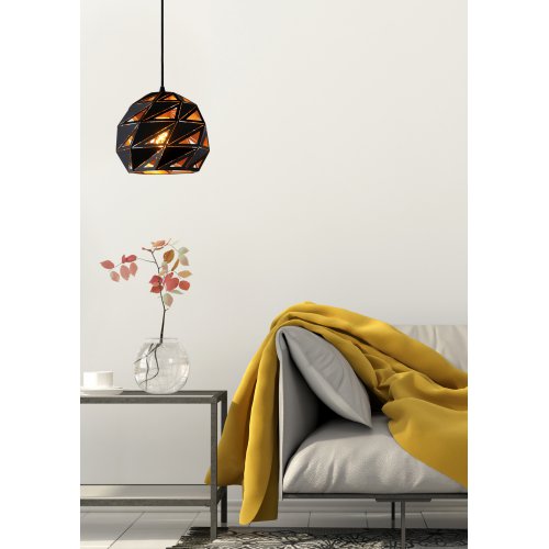 LUCIDE MALUNGA Pendant E27 25cm Black/Gold, závěsné svítidlo, lustr - obrázek