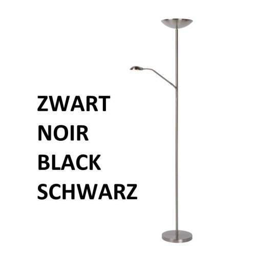 LUCIDE ZENITH LED Floor Lamp 20W + 4W Black, stojací lampa - obrázek