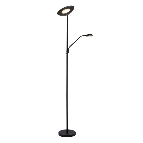 LUCIDE ZENITH LED Floor Lamp 20W + 4W Black, stojací lampa - obrázek