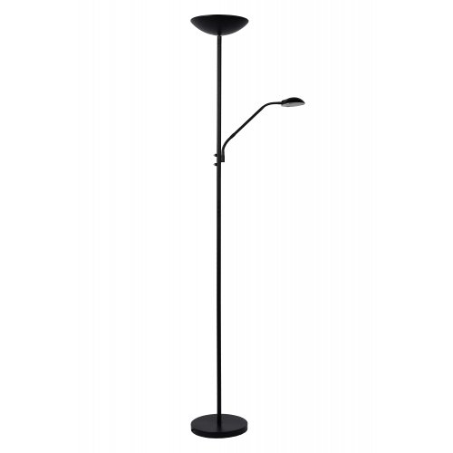 LUCIDE ZENITH LED Floor Lamp 20W + 4W Black, stojací lampa - obrázek